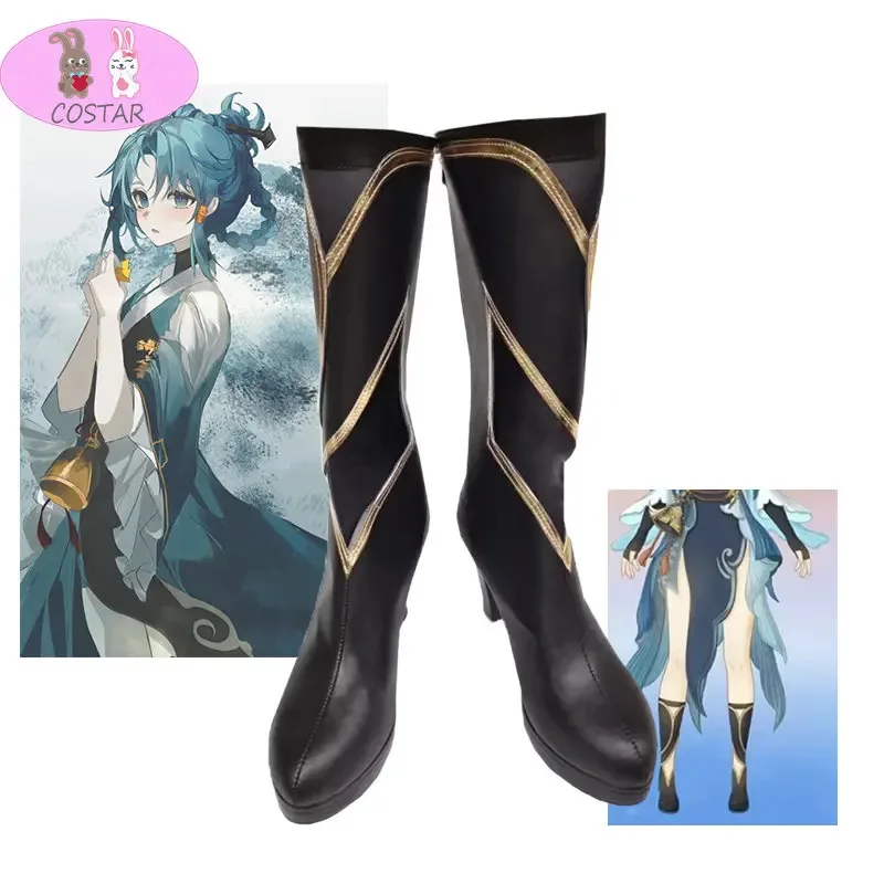 COSTAR Genshin Impact Madame Ping ботинки для косплея Genshin Impact Madame обувь для пинг длинная женская обувь для игры в стиле аниме