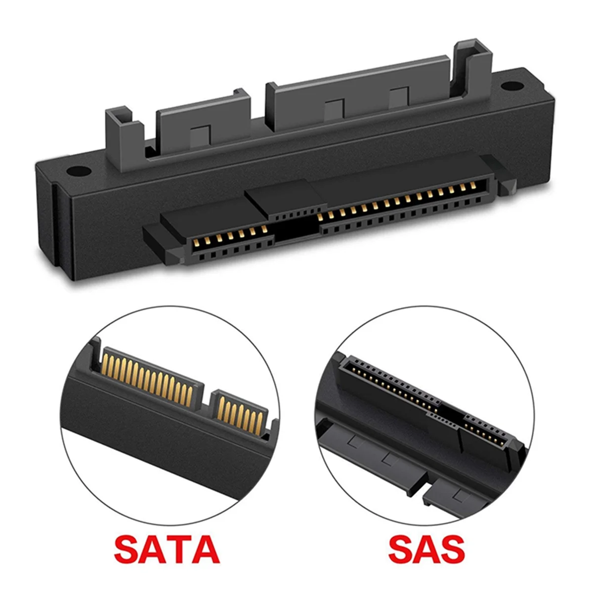 1PCS SFF-8482 SAS Female to SATA Male 15Pin Bend Head 90 Degree Angle Adapter Converter for Motherboard Cable