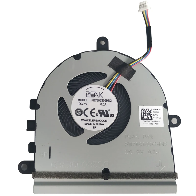 Ventilador de refrigeración de la Cpu del ordenador portátil para Dell Inspiron 5570 15-5575 15-5570 P75F Series sin DVD Vostro 3583 3585 07MCD0 DC28000K7F0