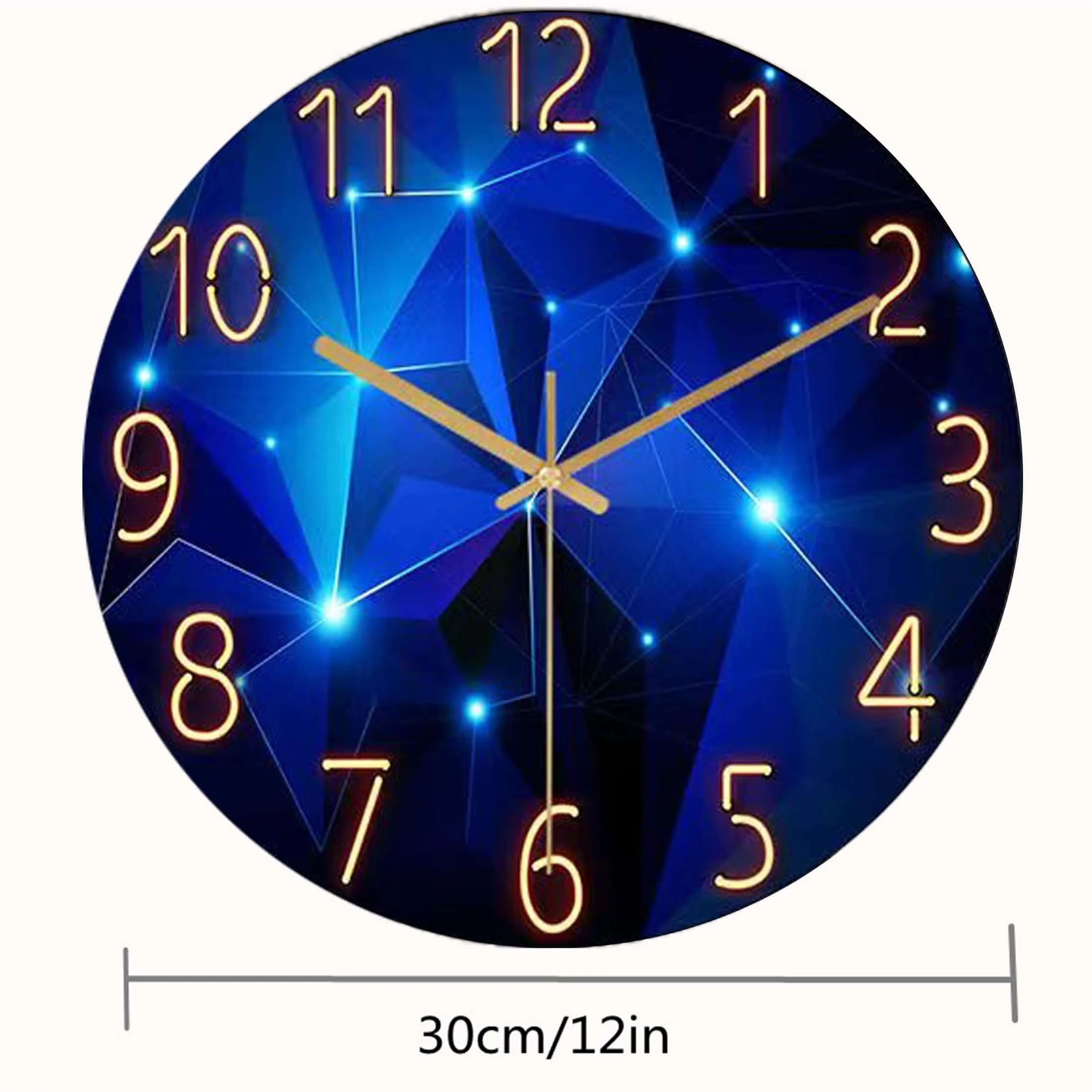 Silent Mechanical 1pc 12 inch Geometric Line Wall Clock - Fantasy Themed Analog Display, Thickened Tempered Glass, Round Frame,