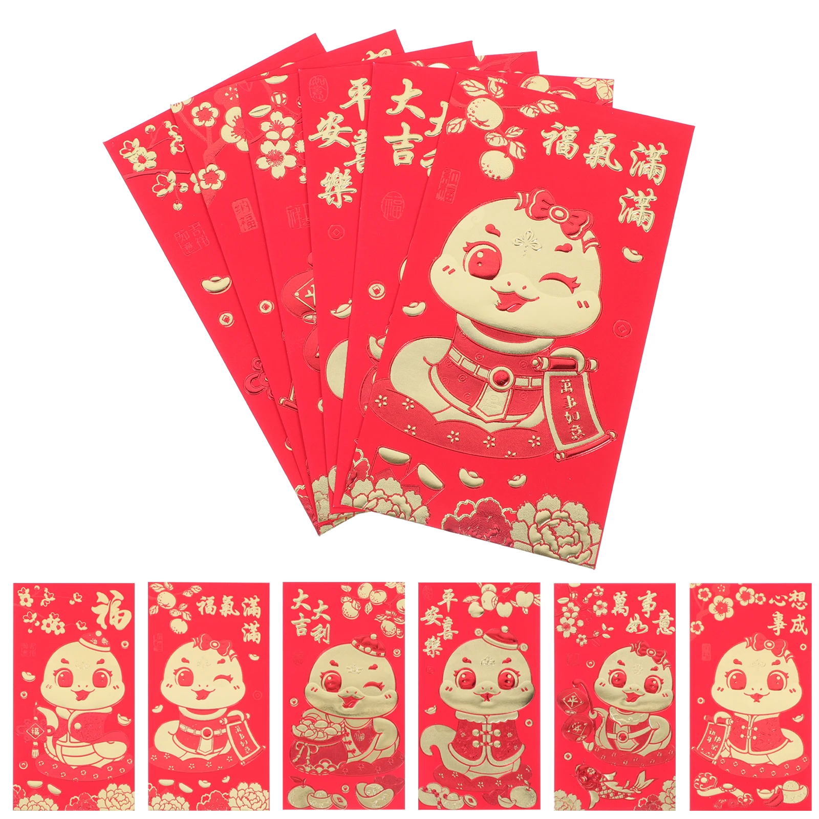 

36 Pcs Snake Year Red Envelopes 2025 Money Bag Large Size New Year Packets Spring Festival Decorative Envelopes Chinese Printing