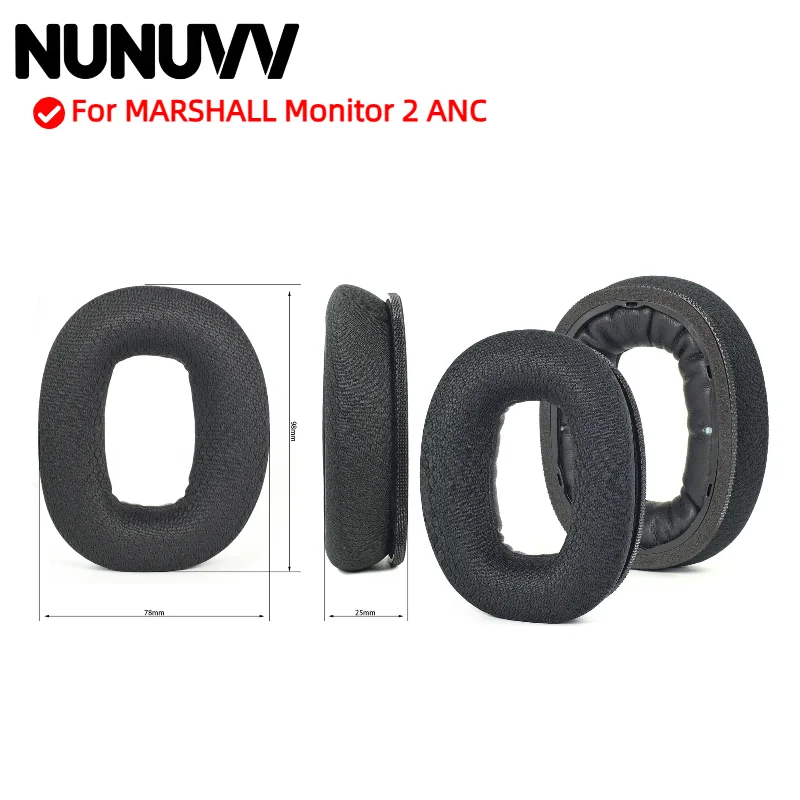 

XIXIYIN Replacement Soft Foam Breathable mesh fabric Ear Pads With buckle For MARSHALL Monitor 2 ANC Headset Repairing Parts