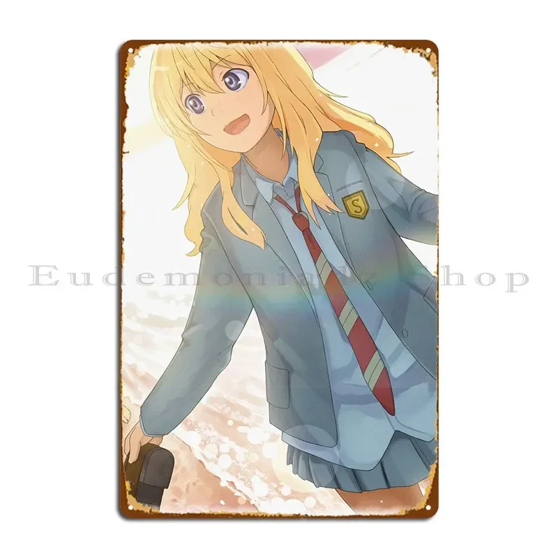 Kaori Miyazono Kousei Arim металлическая табличка плакат клубные таблички настенная роспись на заказ гостиная жестяная вывеска плакат