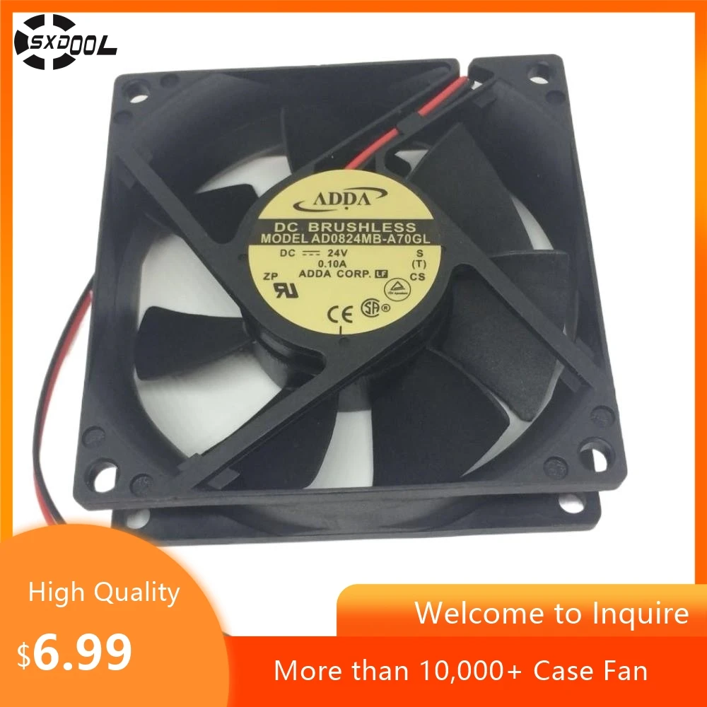 8cm Fan for ADDA 8025 80mm 24V 0.10A Cooling Fan, AD0824MB-A70GL, Low Noise Inverter & PC Cooling Fan