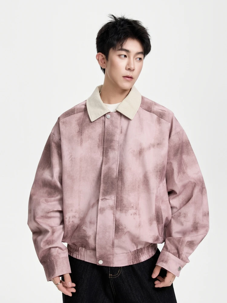 

Модная мужская куртка с воротником-стойкой, в стиле пэчворк, осенняя, свободного кроя, из полиэстера, с длинными рукавами