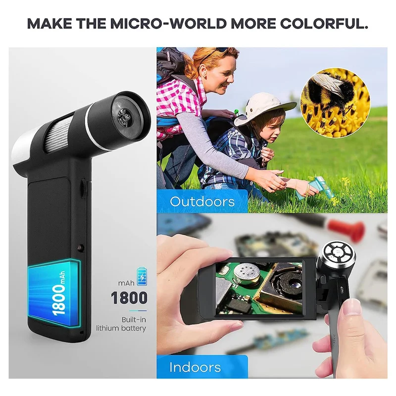 

A15R -Handheld Digital Microscope With 4 Inch Screen Electronic FHD Video Microscope, Supports Windows PC