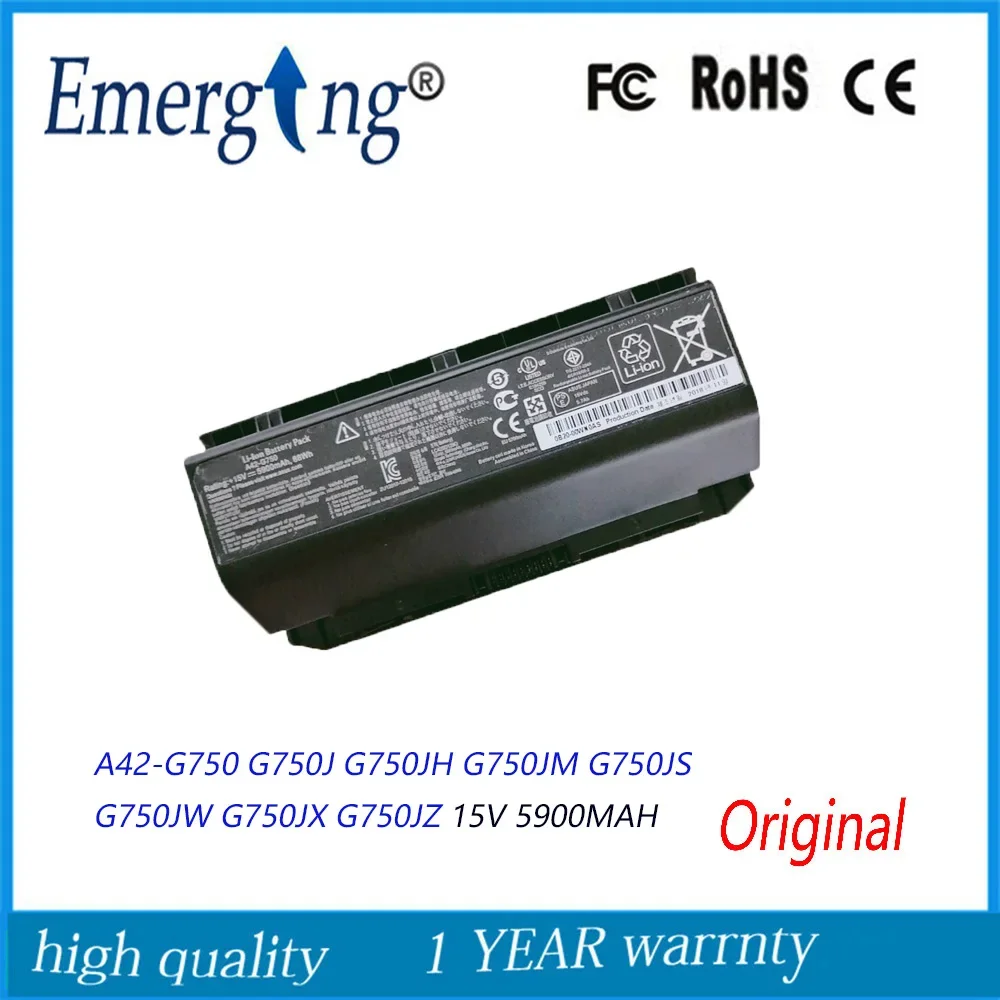 

15V 5900MAH Original New Laptop Battery for ASUS A42-G750 G750J G750JH G750JM G750JS G750JW G750JX G750JZ