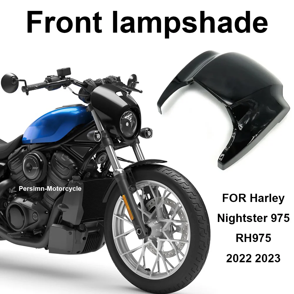 ハーレー-nightster975-rh975-2022-2023-フロントヘッドライトカウルブラックヘッドランプフェアリングマスクカバーヘッドライトオートバイアクセサリー