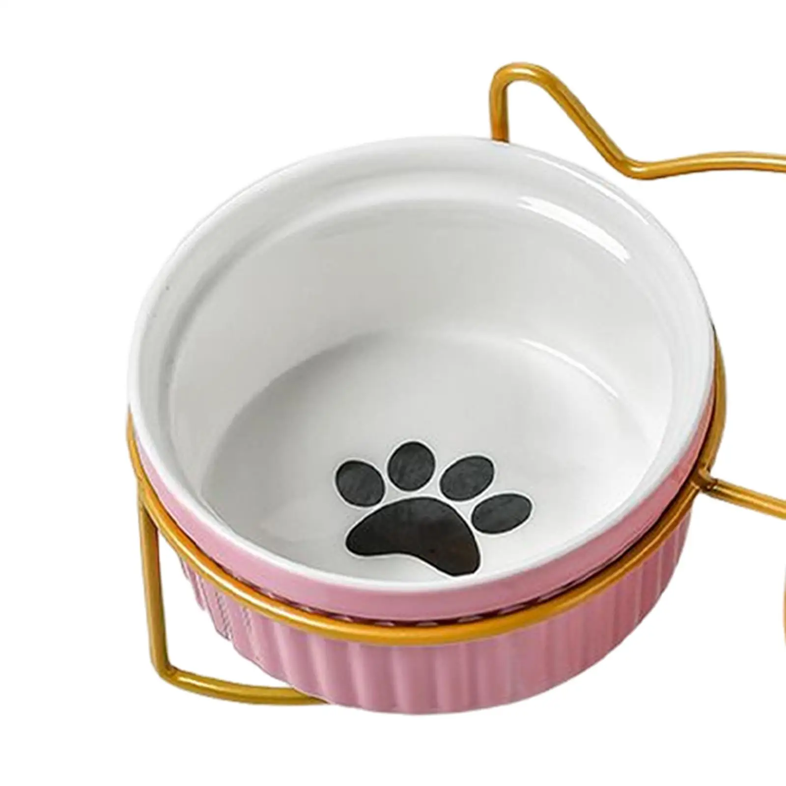 Raised Cat Bowl Anti Rust Pet Feeding Station Pet Slow Feeder with Stand Protect