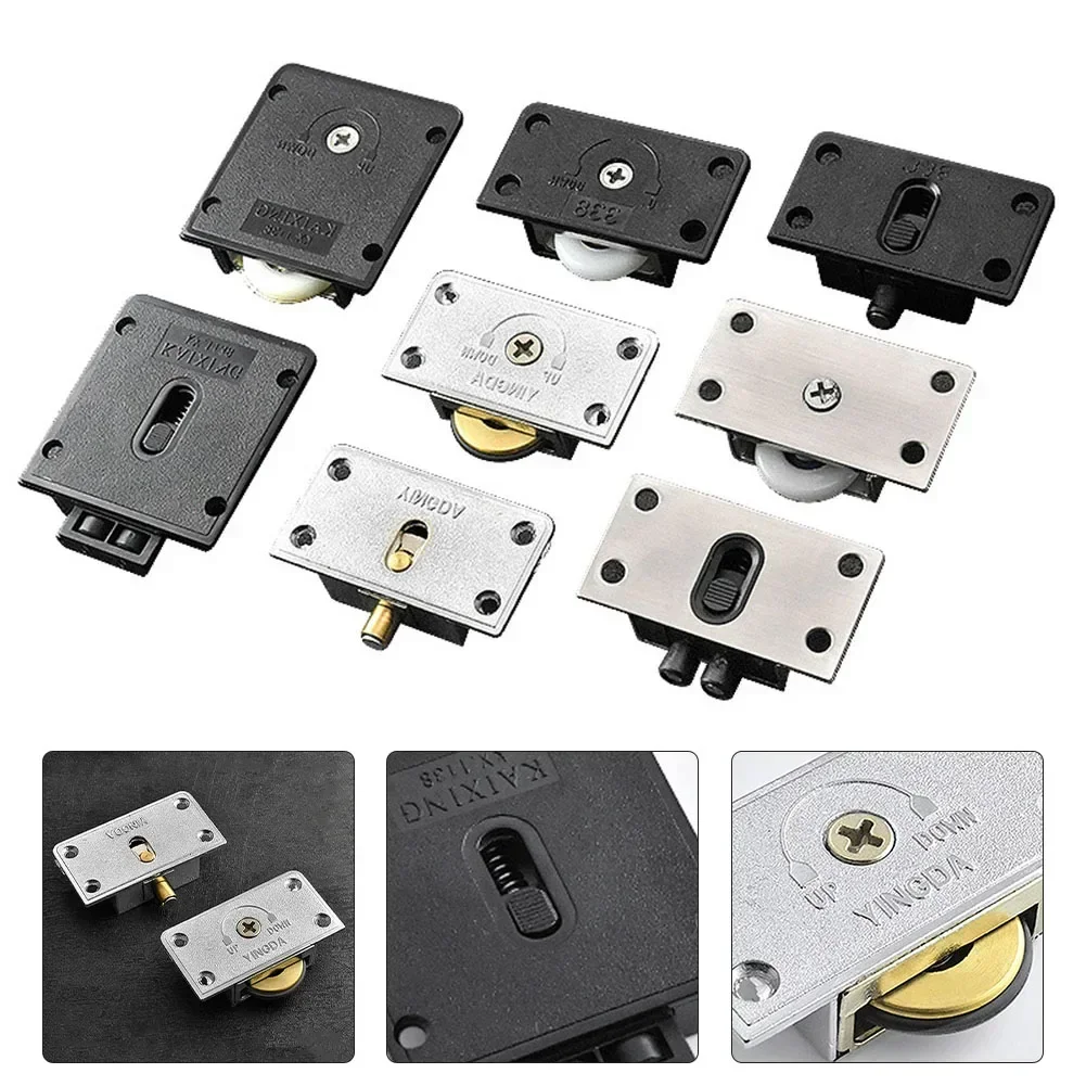 بكرات باب Eeatop من الفولاذ المقاوم للصدأ، عجلة باب منزلقة، بكرة معلقة لأعلى ولأسفل، أجهزة أثاث عجلة السكك الحديدية #1