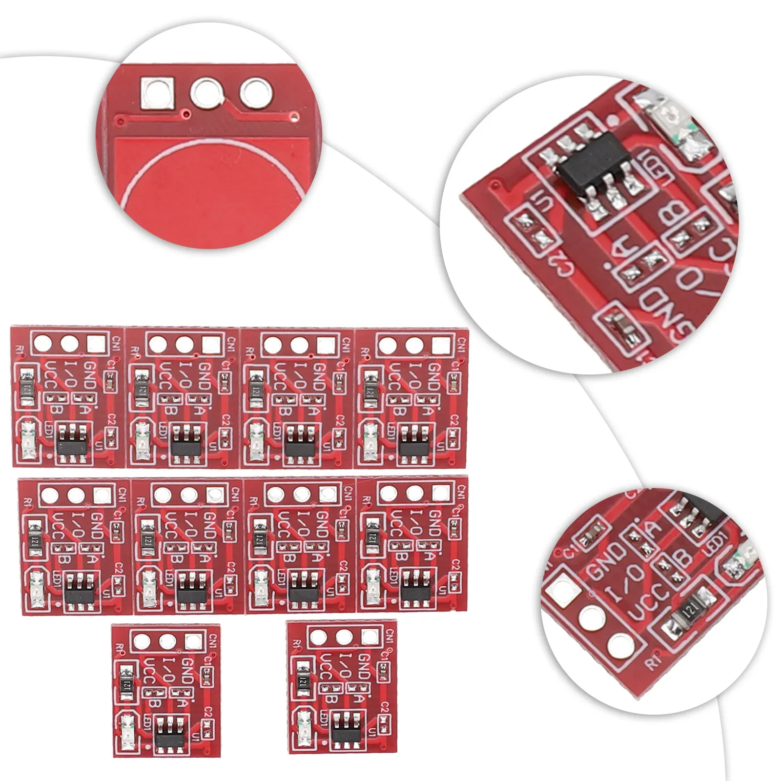 Ttp223 Capacitive Switch Self-Locking Single Capacitive Switch Touch Button Modular 10pcs Electrical Equipment 15X11mm 2.5V-5.5V