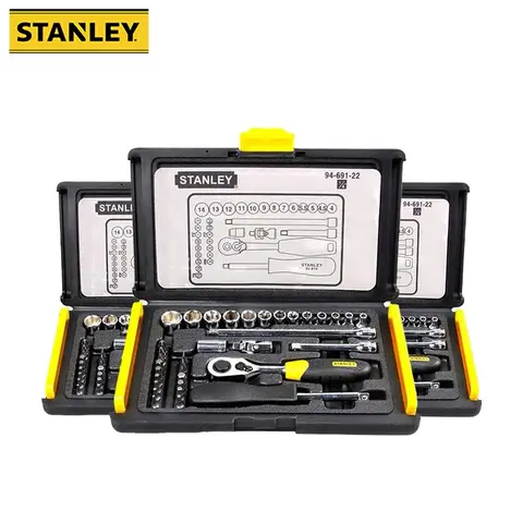 Stanley 전문 정비공 자동차 수리 렌치 세트, CRV 스틸 정밀 단조, 1/4 인치, 94-691-22, 35 개