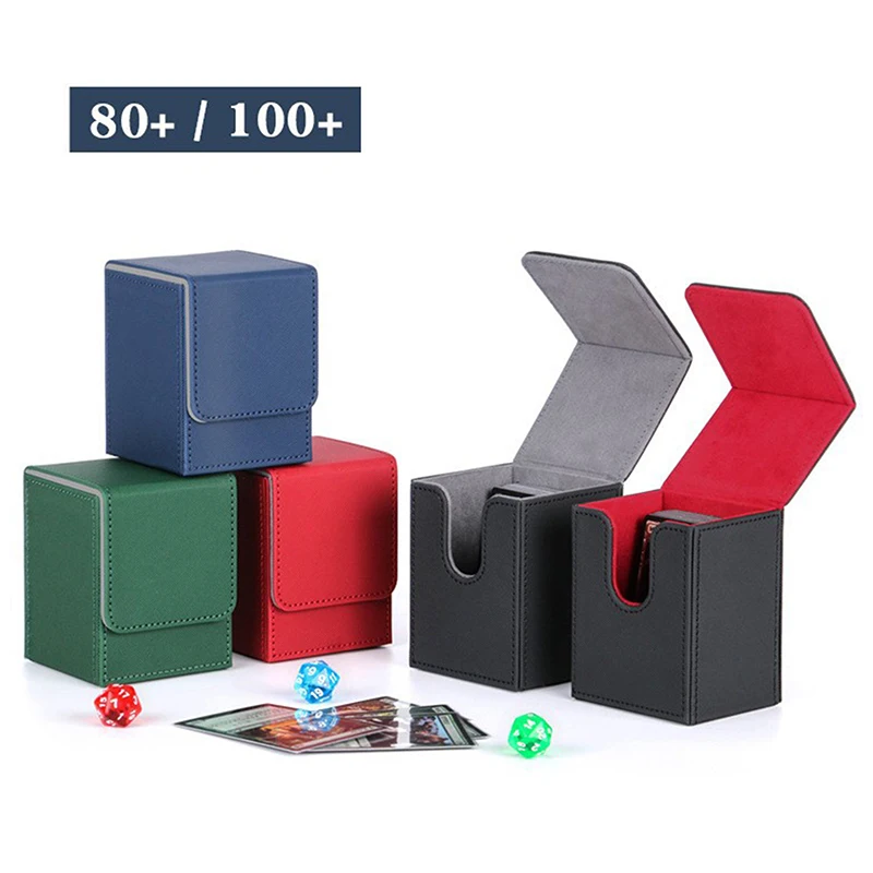 

Trading Card Deck Box Durable Sturdy Card Storage Container Collectible Game Card Carrying Case Holds 80+ Or 100+ Cards