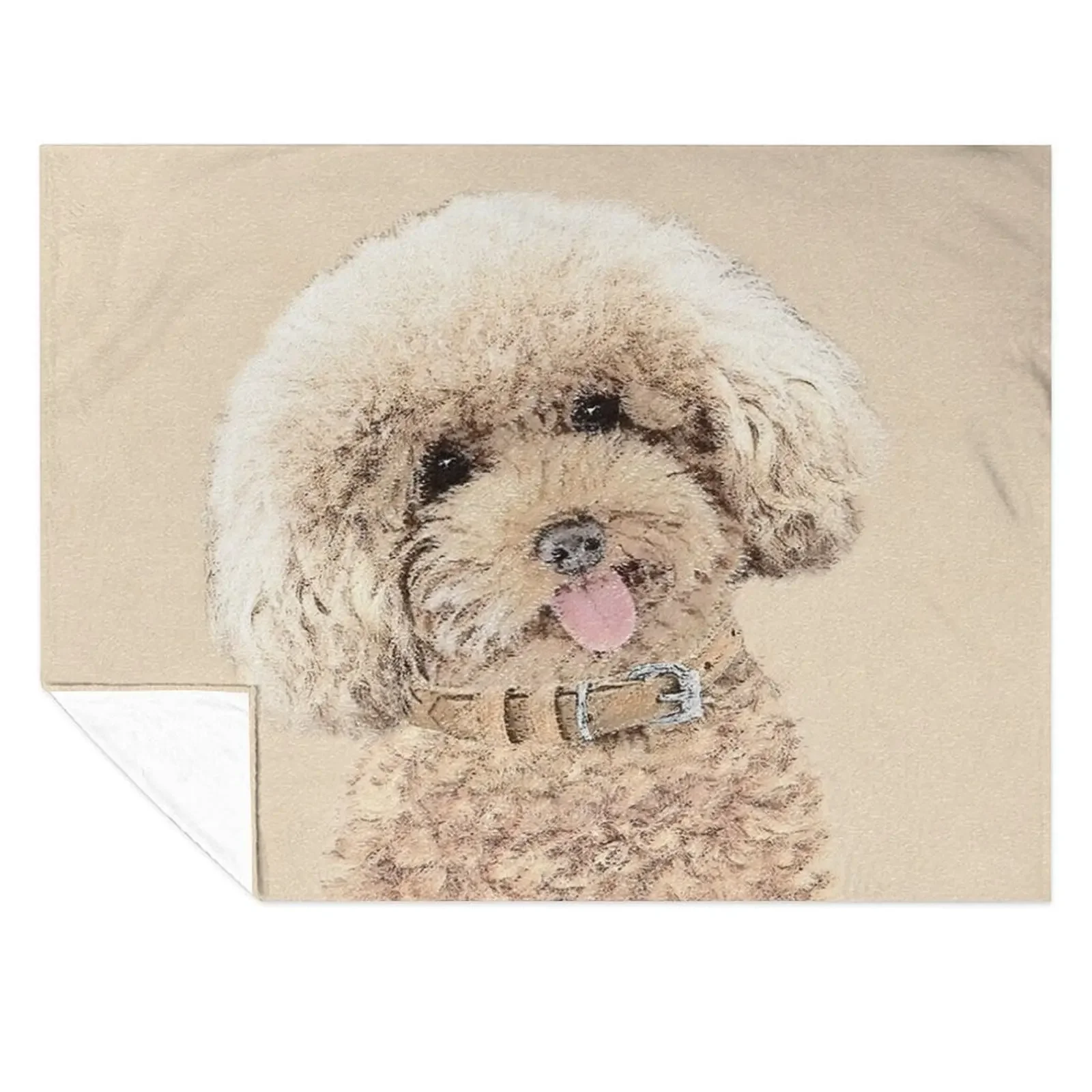 

Poodle Toy Miniature Apricot Cream Brown Throw Blanket Vintage Furry Warm Travel Blankets