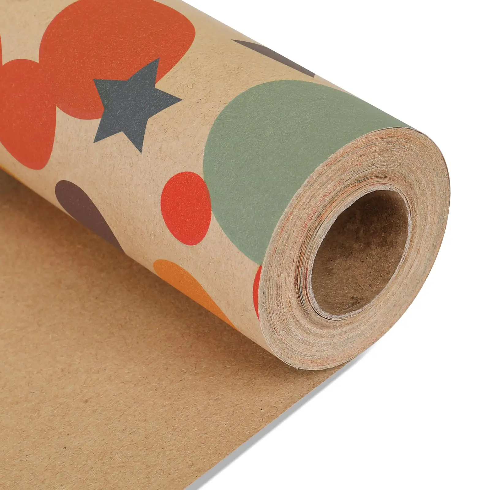1 Roll 17 inch X 32.8 Feet Birthday Wrapping Paper, Gift Paper Roll, Kraft Wrapping Paper