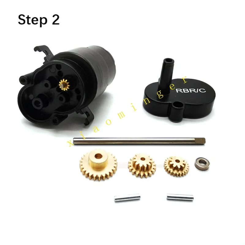 New Gearbox Gear   370 Brushed Motor Set for WPL D12 R554 RC Racing Drift Car