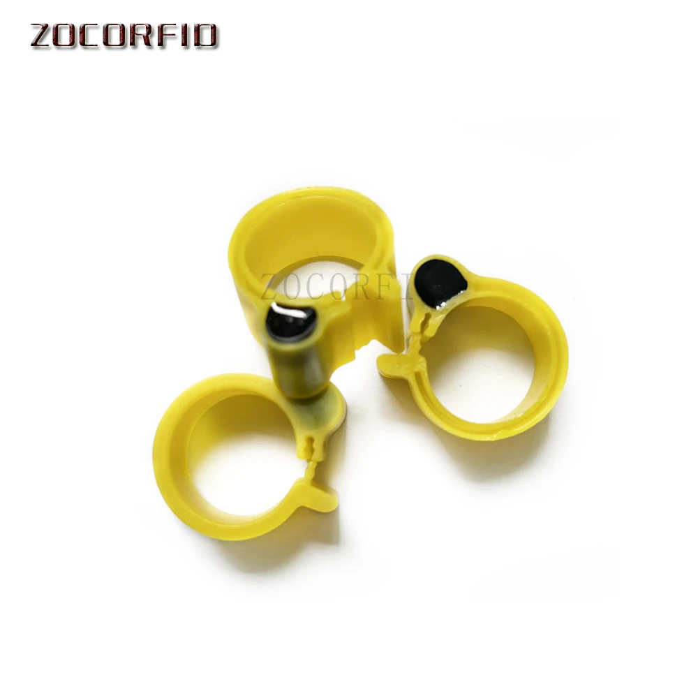 100 Stück Geflügel automatisches Management TK4100 EM4305 125-134,2 kHz RFID-Tag, Tierfußring mit RFID-Ring-Tags