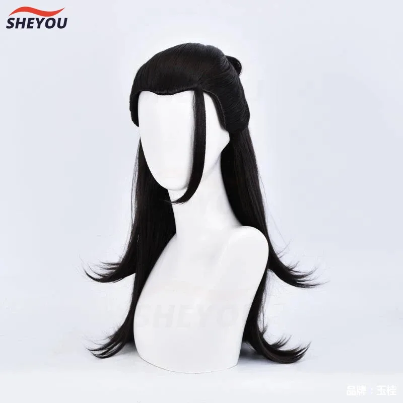 2 stili Getou Suguru Parrucche Cosplay Anime Nero Geto Suguru Capelli sintetici resistenti al calore Parrucca per feste anime di Halloween + Protezione per parrucca
