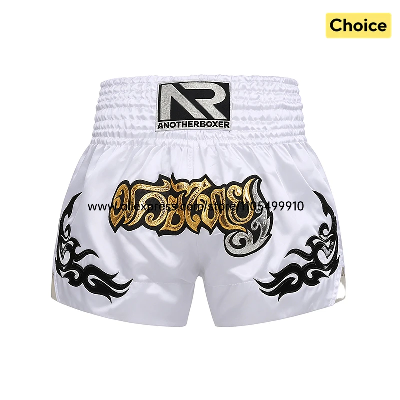 Traditionelle Muay Thai Shorts Weiße Boxshorts Kickbox-Kampfausrüstung für Männer Frauen Kinder Kampfsport MMA Training Workout-Hosen