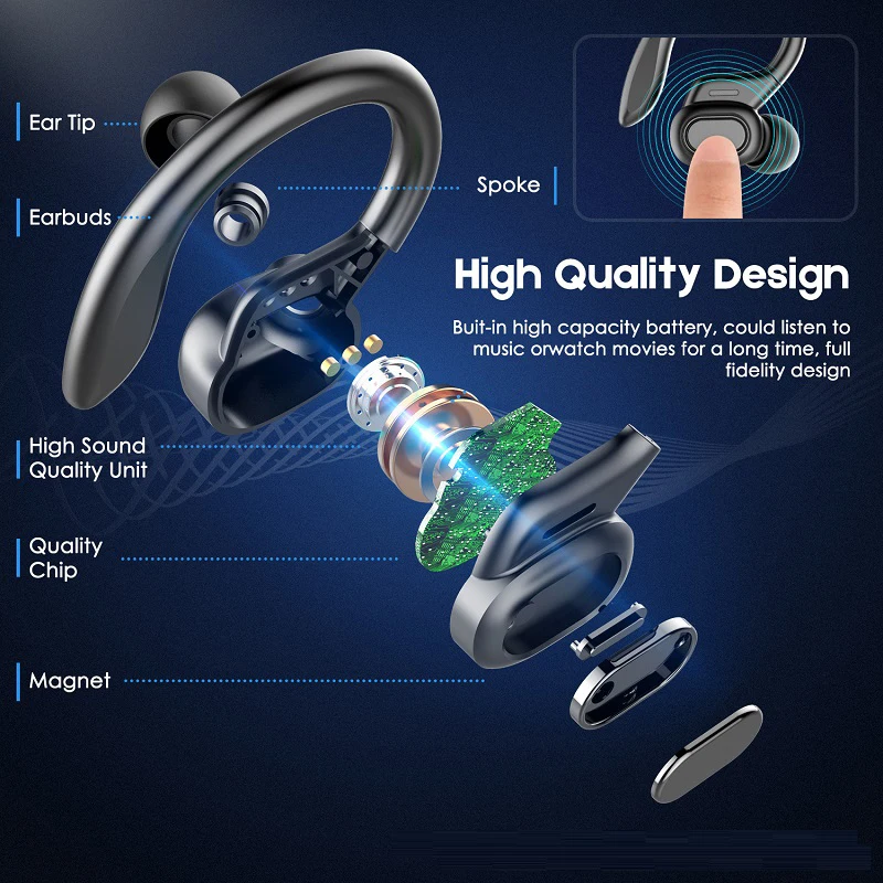 Xiaomi S730 Wireless Earphones Ear Hook Bluetooth Earbuds TWS Hifi Headphones Gaming Touch Control Sport Headset With Microphone