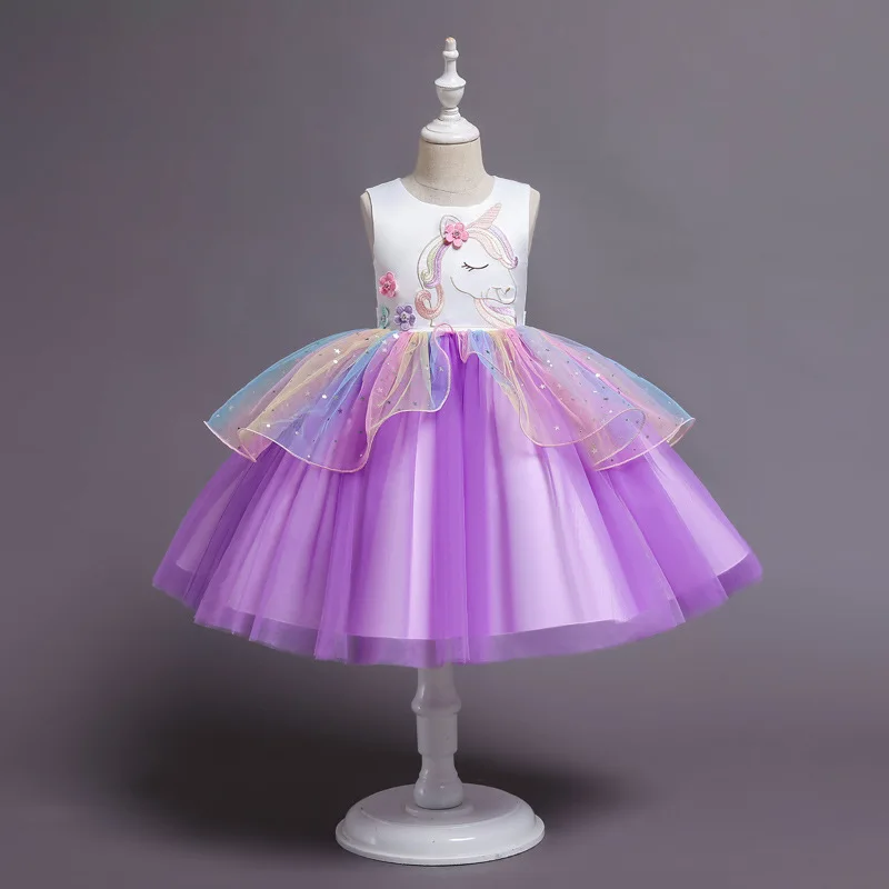 Robe licorne arc-en-ciel pour filles, déguisement de princesse, jeu de rôle pour filles, jeu de fête d'anniversaire