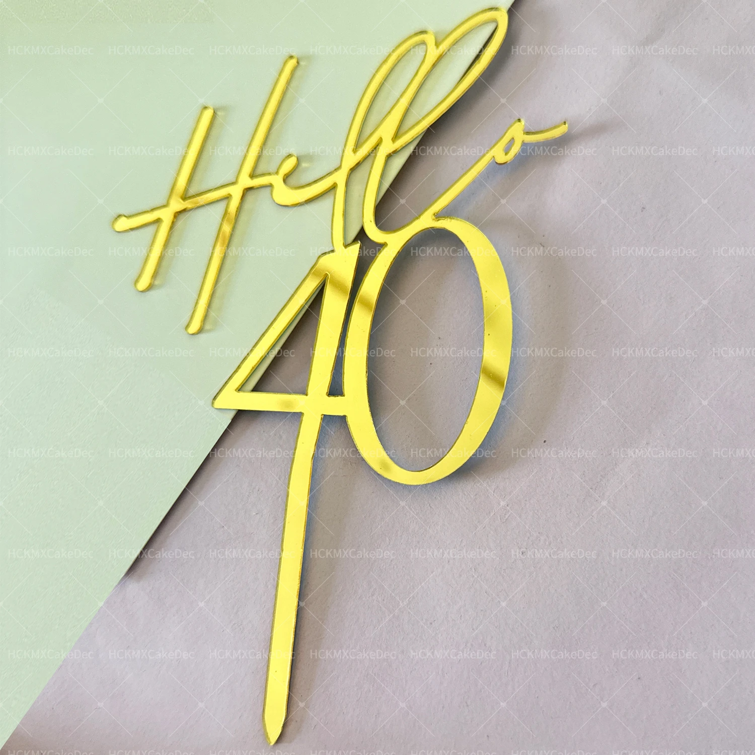 Hello18 30 40 50th كعكة عيد ميلاد توبر الاكريليك مرآة الذهب العمر عيد ميلاد سعيد 18 ديكور 21 50 60 جزء هدية كعكة الديكور