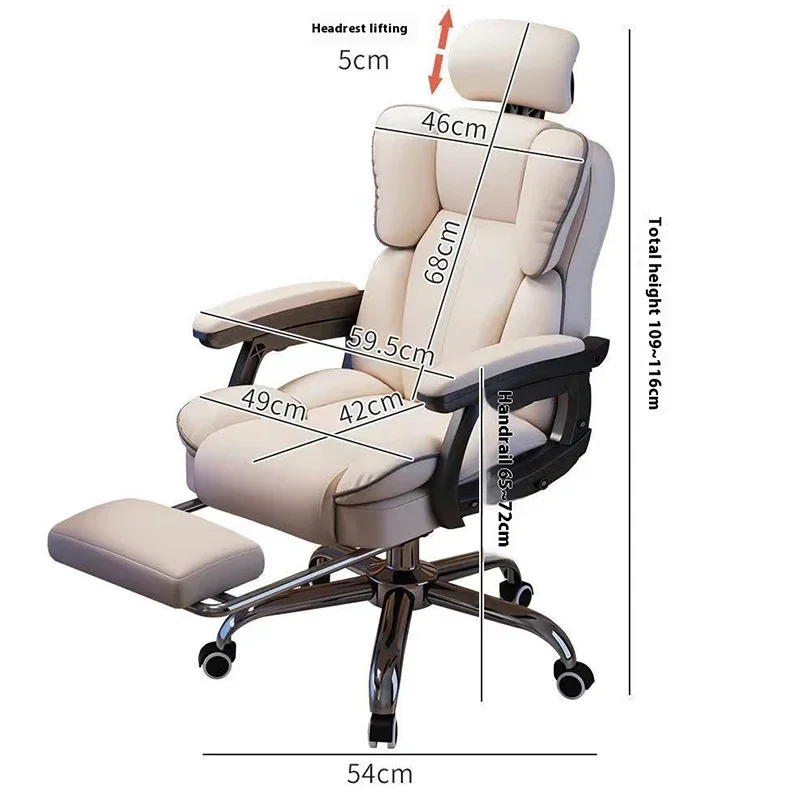 Footrest Chair Ergonomic Headrest Gaming Seat Chairs Computer Desk Backrest 360° Rotation 3D Armrest Silla Ergonómica Furniture