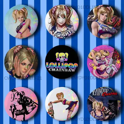 L-Lollipop Chainsaw Game Badge Brooch Figure Lapel Pins Clothes Backpack Fashion Cute Collection Decoration Display