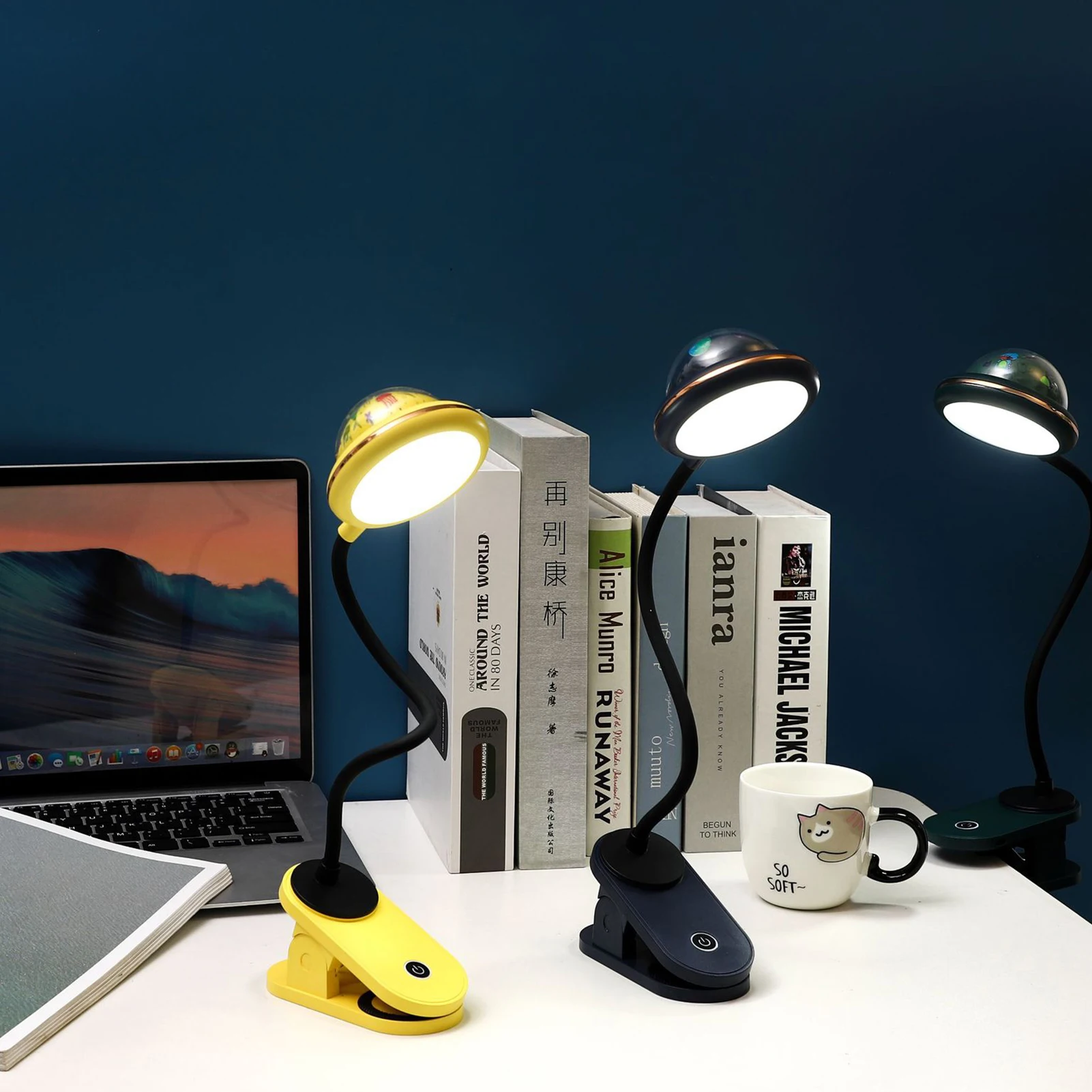 LED Rechargeable Reading Lights  Projection Long Endurance Lamp for Christmas Birthday Gifts