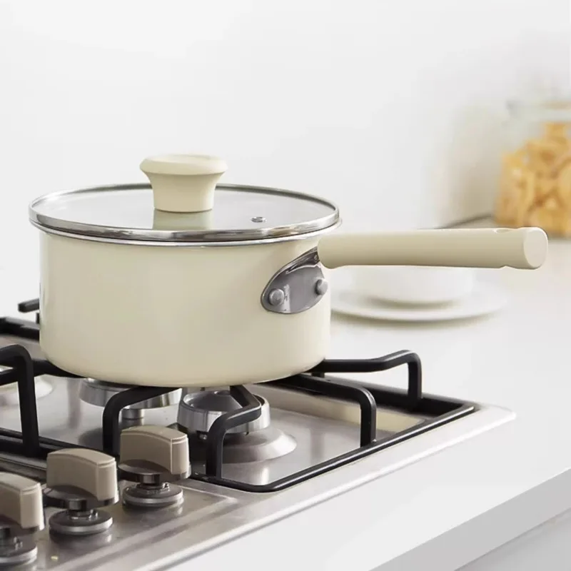 Household Ceramic Non Stick Pan, Integrated Small Pot for Boiling, One Person Eating, 0 Coating Instant Noodle Pot