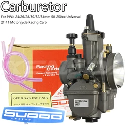 Carburetor PWK Flat Slide Racing 21-34mm With Power Jet Set For 50-250cc 2T/4T OKO Scooter ATV Dirt Bike Go Kart Enduro Off-Road
