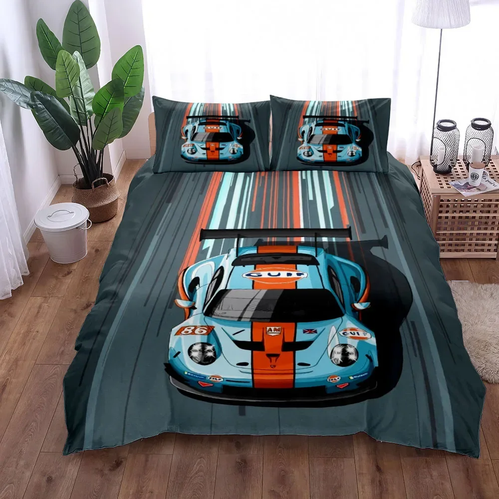 Image of Gt3 Rally Bettbezug-Set, King-Size-Bett, Queen-Size-Bett, Doppelbett, Twin, Einzelbett, Bettwäsche-Set