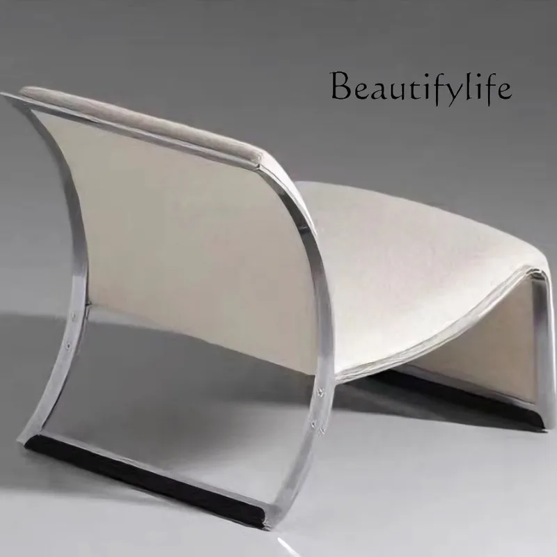 Modern creative metal fabric single sofa chair high sense living room leisure chair sofa