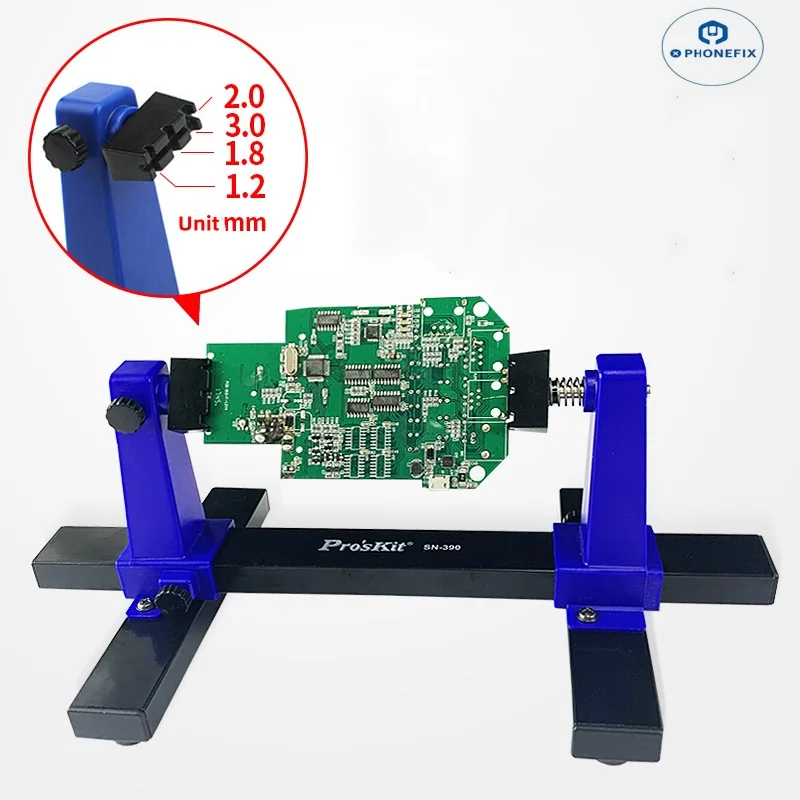 Pro'sKit SN-390  360° Rotation PCB Circuit Motherboard Soldering Holder Fixture for Phone PC Diy Repair Assembly Stand Camp