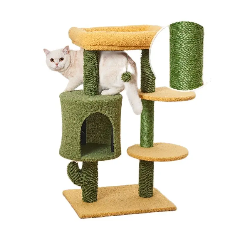 Cactus cat climbing rack cat nest cat tree integrated cat rack cat scratch rack springboard pet cat toy supplies