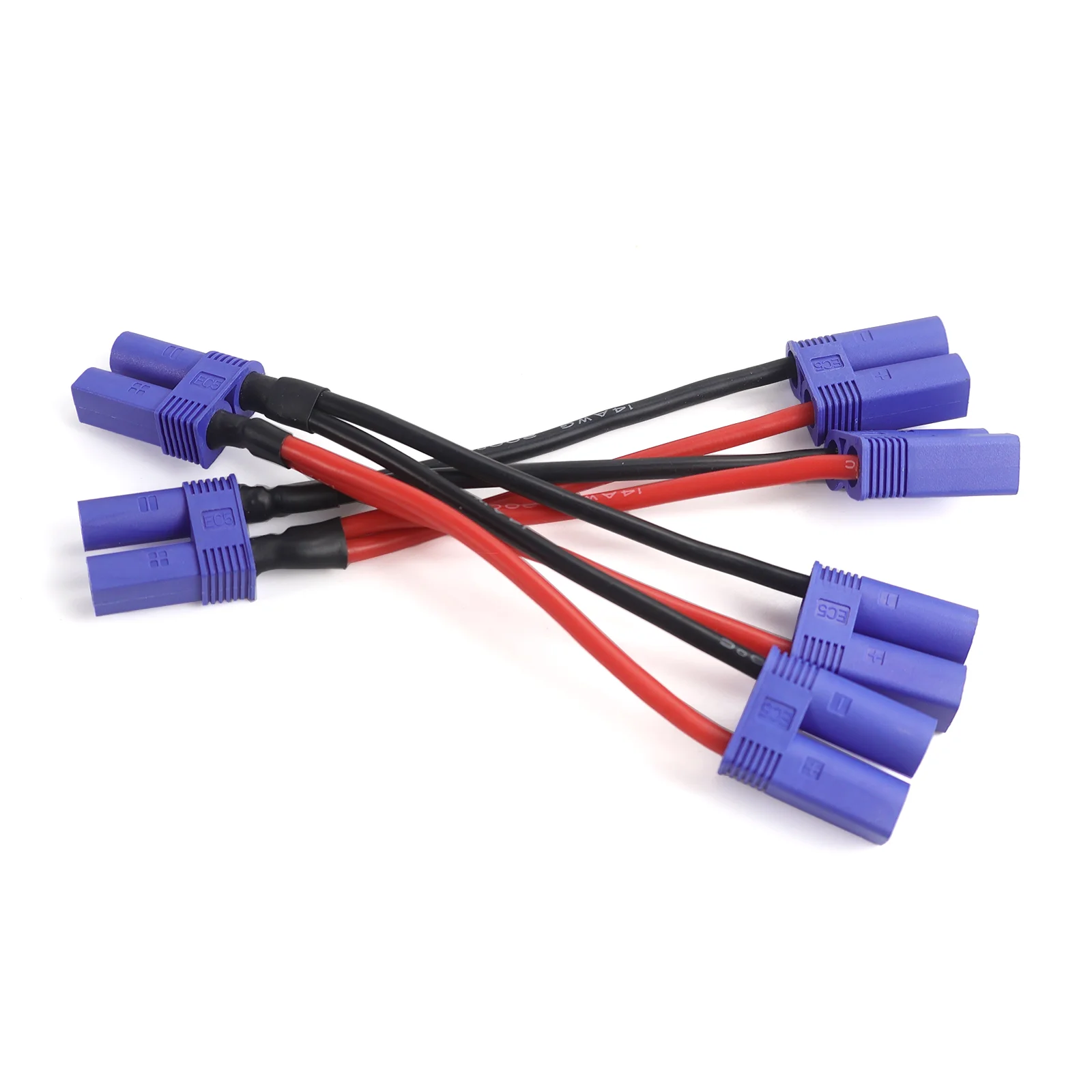 EC5 Parallel Battery Connector Cable Dual Extension Y Splitter 14AWG Silicone Wire 10CM Y / O Style for Rc Toys