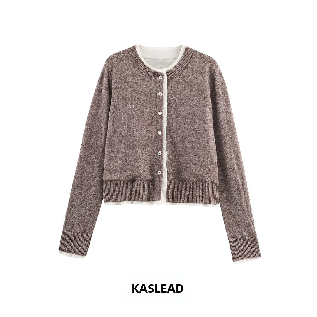 

KASLEAD New Faion Color Blo вязаный джат женский осенне-зимний открытый кардиган из полиэфирного волокна Sli универсальная верхняя одежда