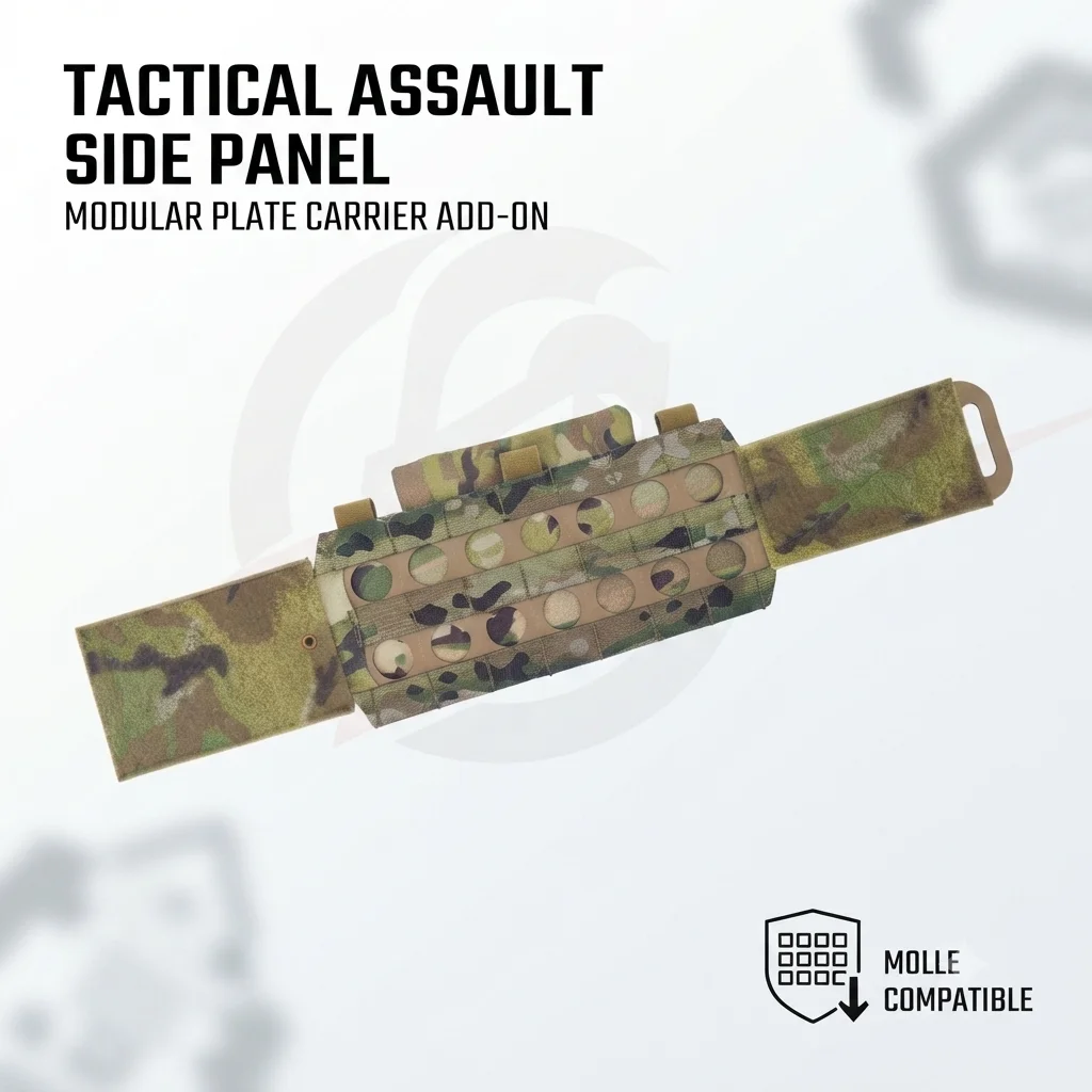 Tactical Assault Cummerbund Side Panel 5/7/9/11 Holes MOLLE Compatible Adjustable Elastic Side Cover for Plate Carrier Vest