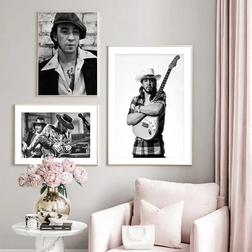 Stevie Ray Vaughan Rock Music Singer Poster Wall Art Guitarist Photograph Canvas Painting Prints Picture Home Room Decor