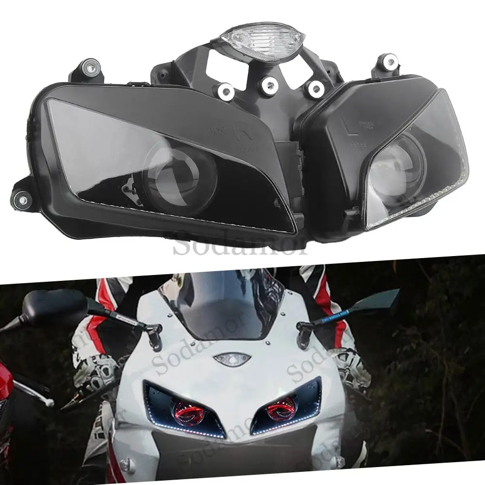 

For Honda CBR600RR / F5 2003 2004 2005 2006 Motorcycle Accessories Fully Assembled Headlight Red LED Devil Eye