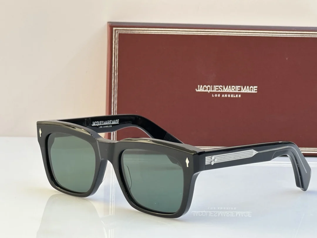 جاك ماري ماج اليدوية مربع سميك خلات النظارات الشمسية Uv400 الرجال الكلاسيكية خمر اليابان مصمم العلامة التجارية النظارات مع حافظة