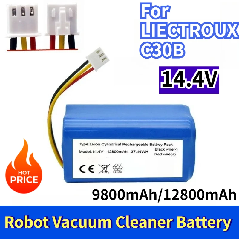 

14.4V 9800mAh/12800mAh High-capacity Robot Vacuum Cleaner Battery for LIECTROUX C30B