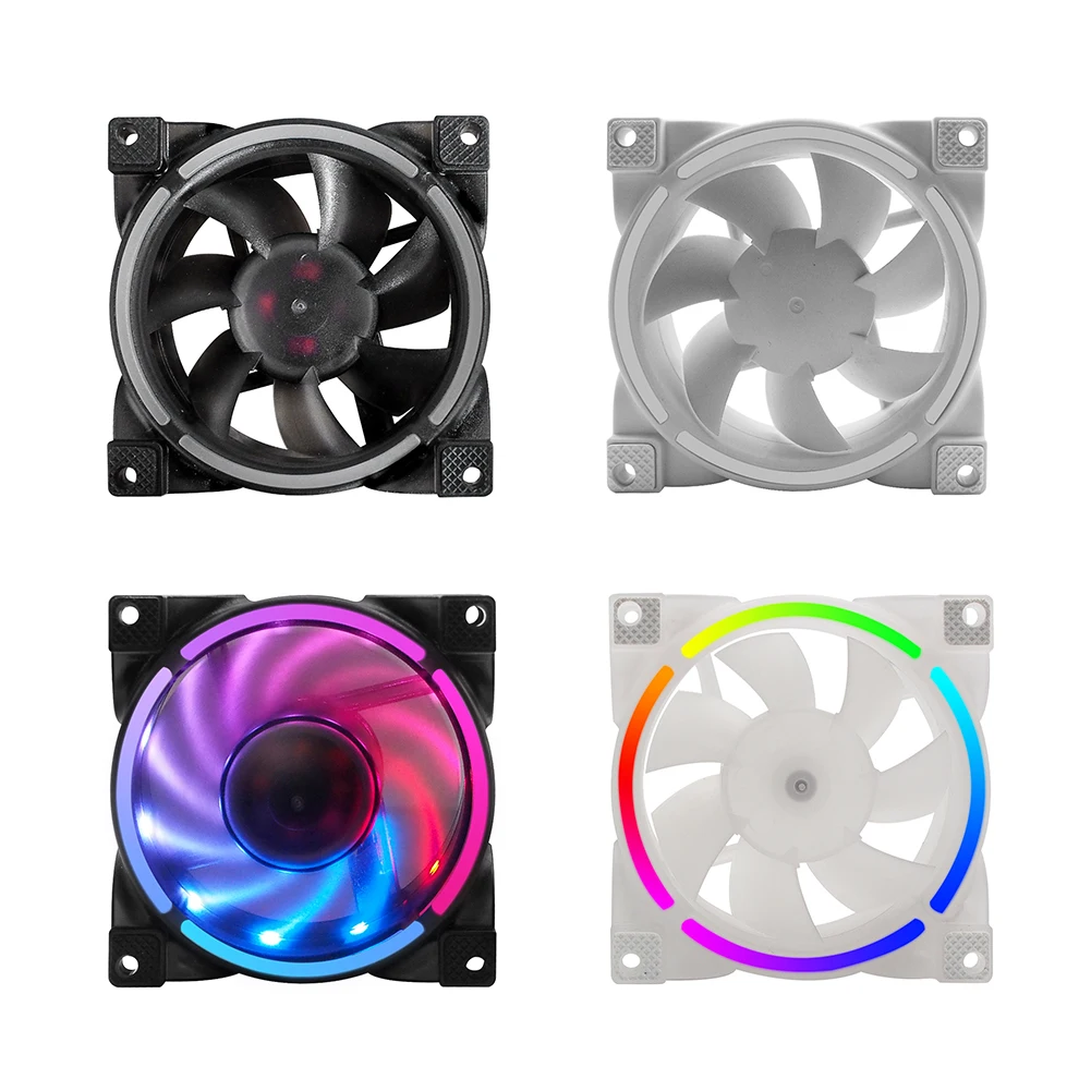 80mm PC Computer Case Fans Ultra Silent LED Cooling Fan Low Noise 4Pin PWM 5V 3Pin ARGB AURA SYNC CPU Cooler Fan Radiator