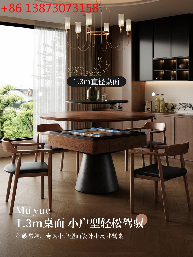 

1.3 meters mahjong table and dining table dual-purpose integrated medium and ancient style solid mahjong machine automatic