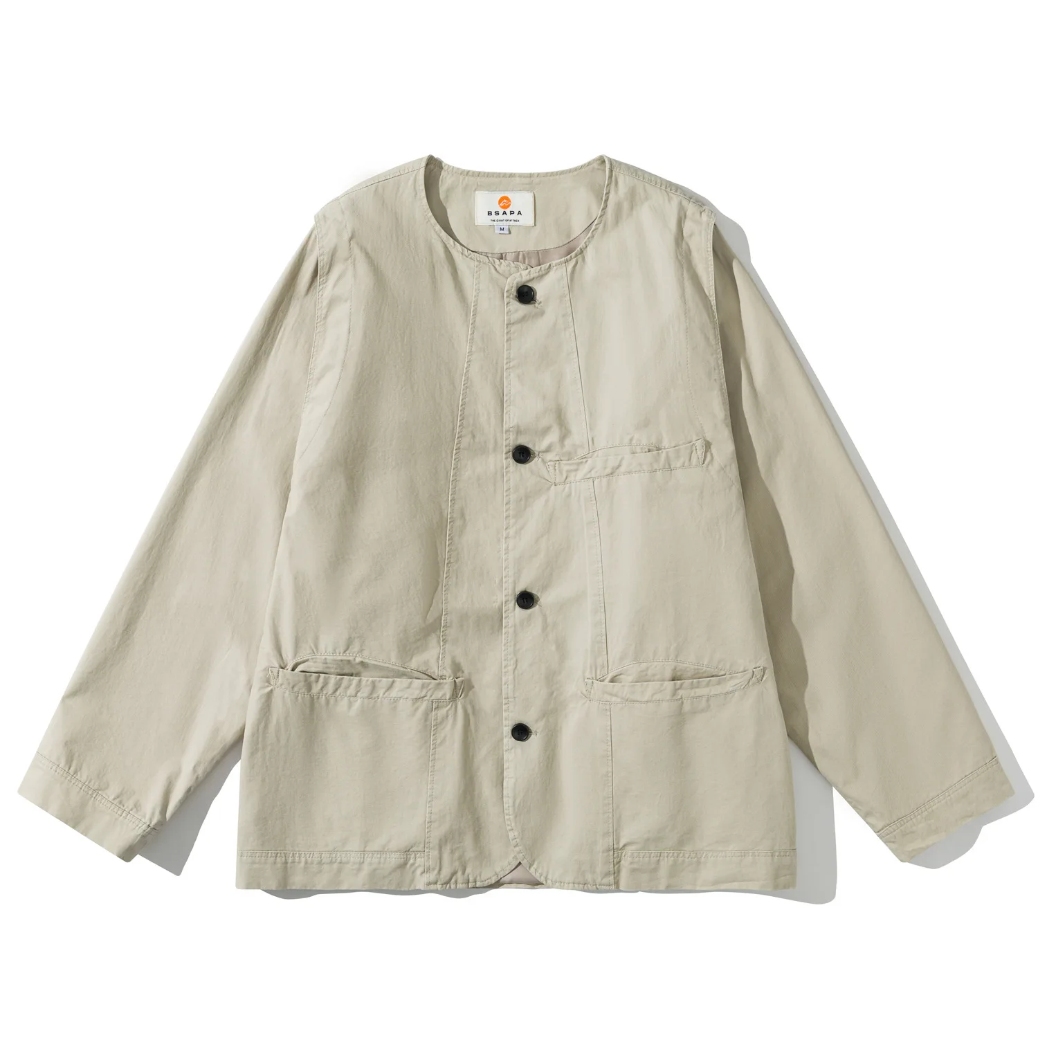 

Винтажная уличная одежда, весенняя модная японская свободная повседневная куртка-карго без воротника, мужская осенняя куртка с длинным рукавом, женская верхняя одежда