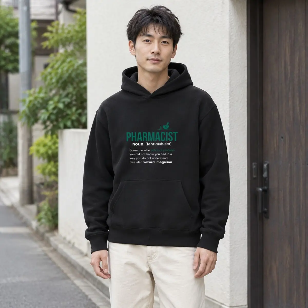 Pharmacist Solves A Problem Funny Definition Graphic Autumn and winter new men's and women's hooded sweatshirts