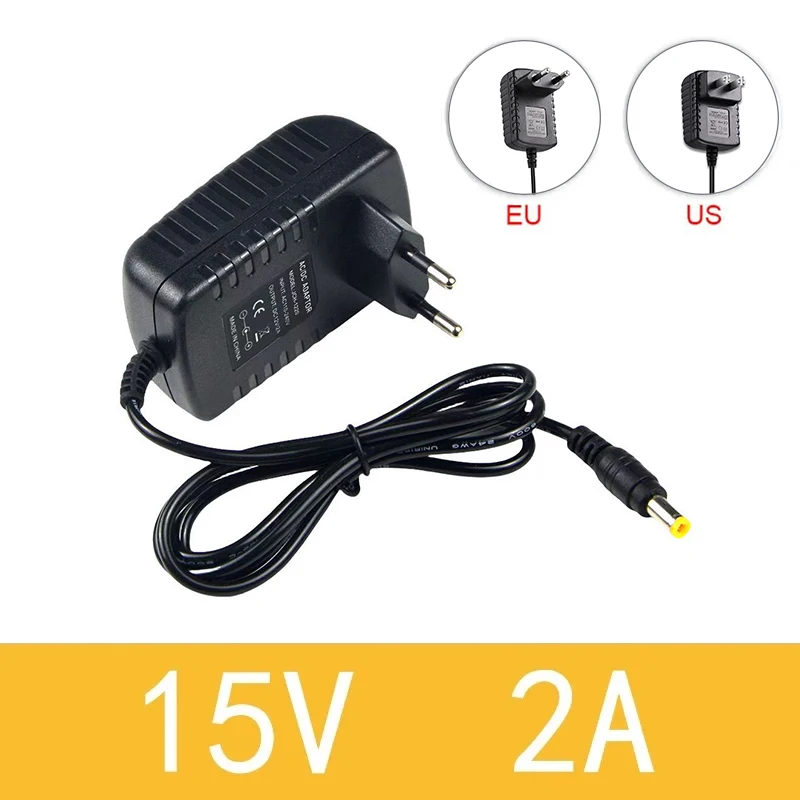 15V2A AC 100V-240V Converter Adapter 1pcs high quality  DC 15V 2A 2000mA Power Supply EU Plug 5.5mm x 2.1-2.5mm