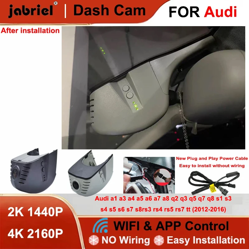 

Видеорегистратор Jabriel 2K 4K Wi-Fi для Audi A3 A4 A5 A6 A7 A8 Q3 Q5 Q7 Q8 S4 S5 S6 S7 RS3 RS4 RS5 RS6 RS7 TT B5 B6 B7 B8 C5 C6