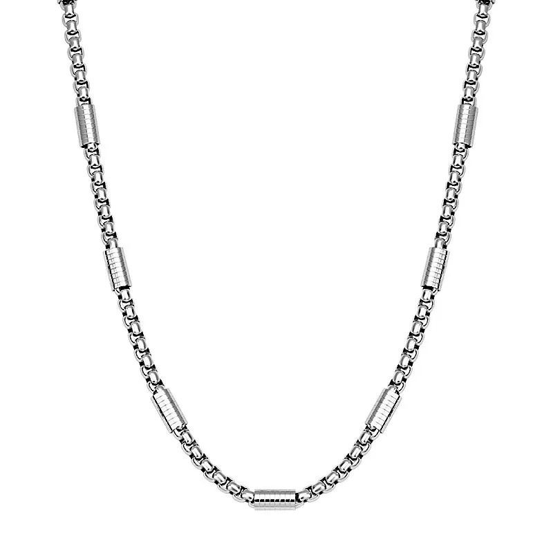 Men's Hip-Hop Style Stainless Steel Thick Chain Necklace Non-Fading Personality All-Match Basic Fashion Jewelry Accessories Gift