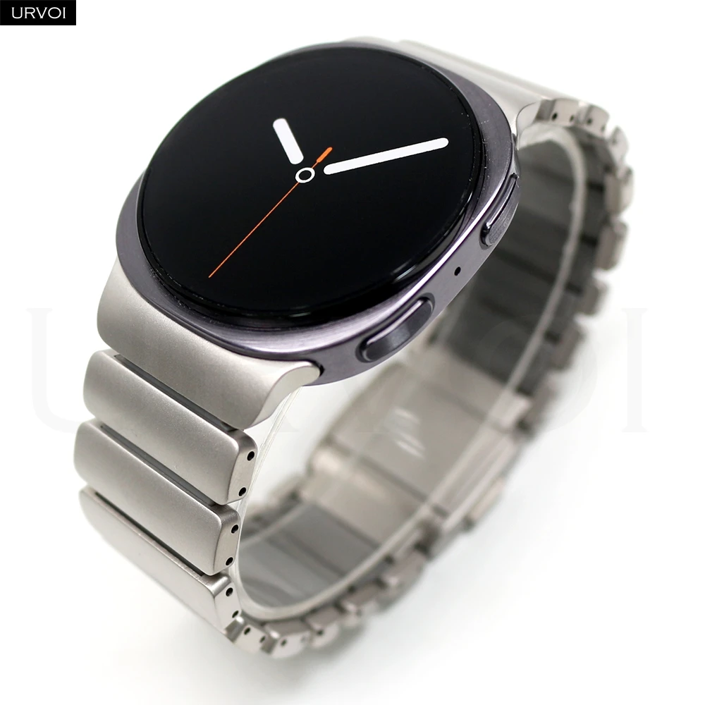 URVOI Titanium Silicone Strap for Samsung Galaxy Watch 9 8 40/44mm 8 Classic 46mm Stratos Band Magnet Closure DLC Coating